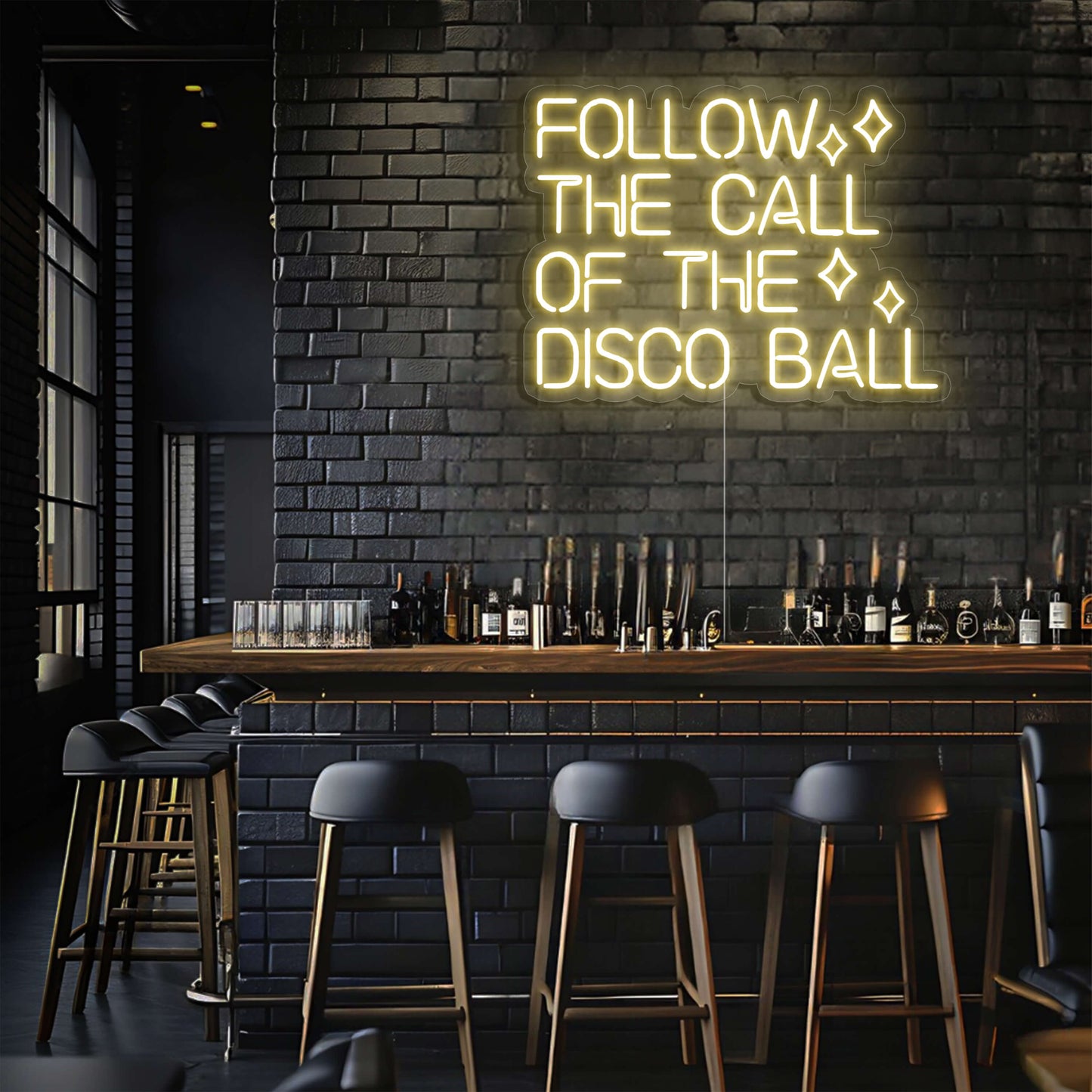 Follow the Call of the Disco Ball LED Neon Sign