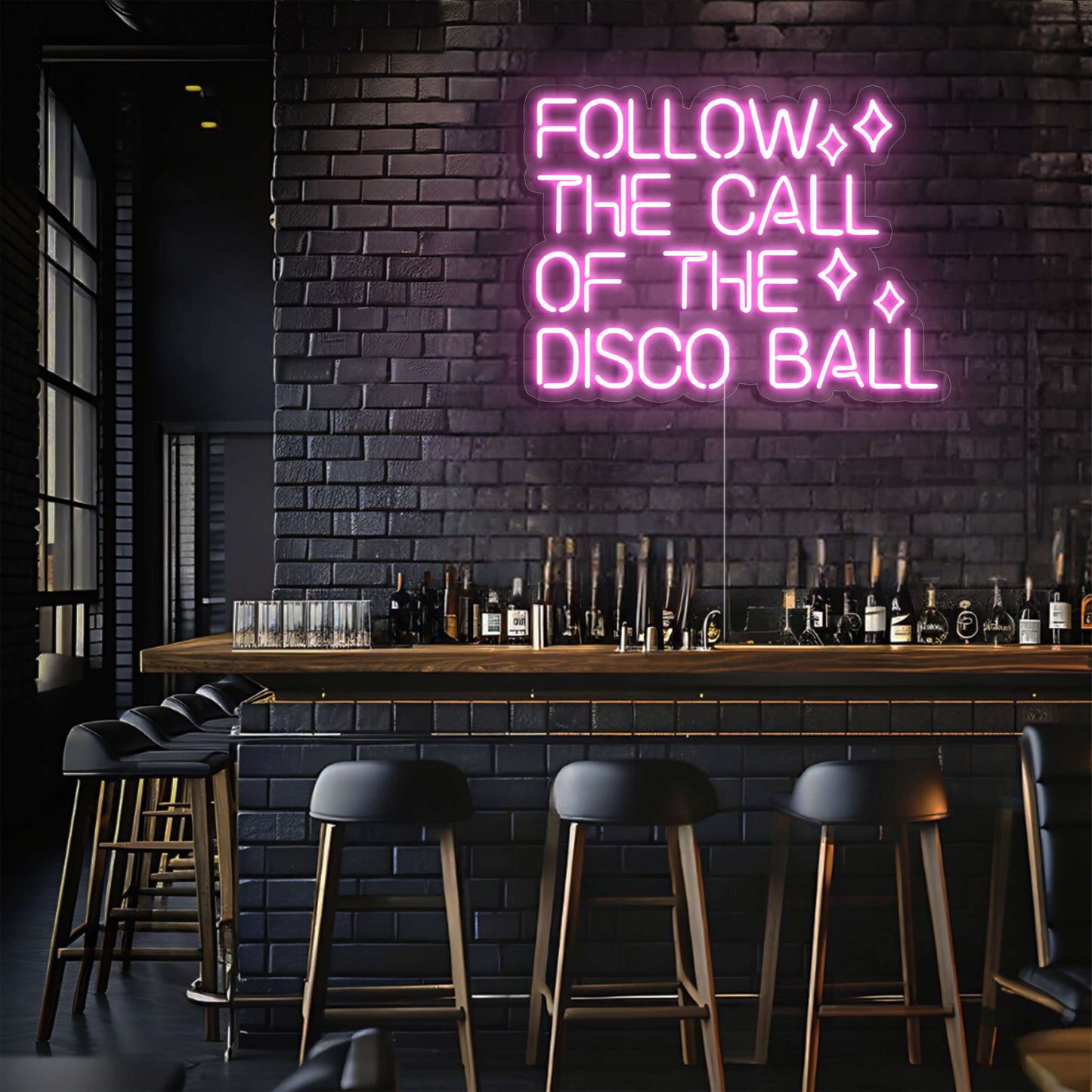 Follow the Call of the Disco Ball LED Neon Sign