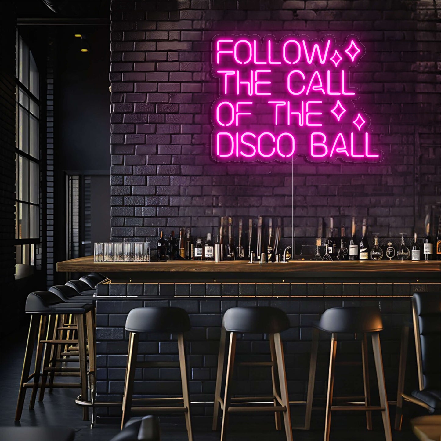 Follow the Call of the Disco Ball LED Neon Sign