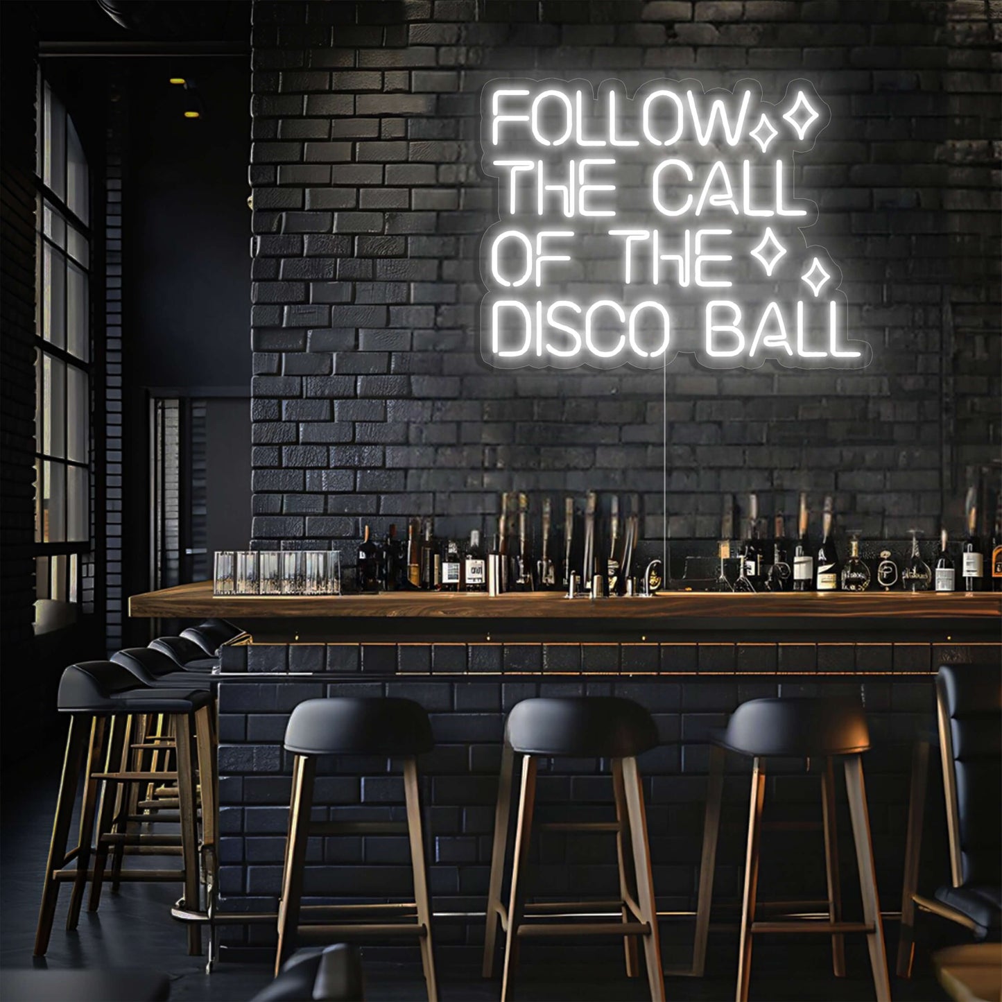 Follow the Call of the Disco Ball LED Neon Sign