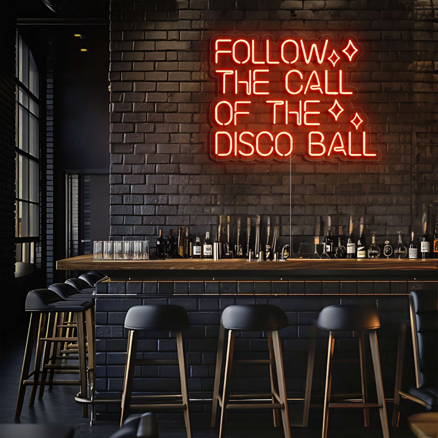 Follow the Call of the Disco Ball LED Neon Sign