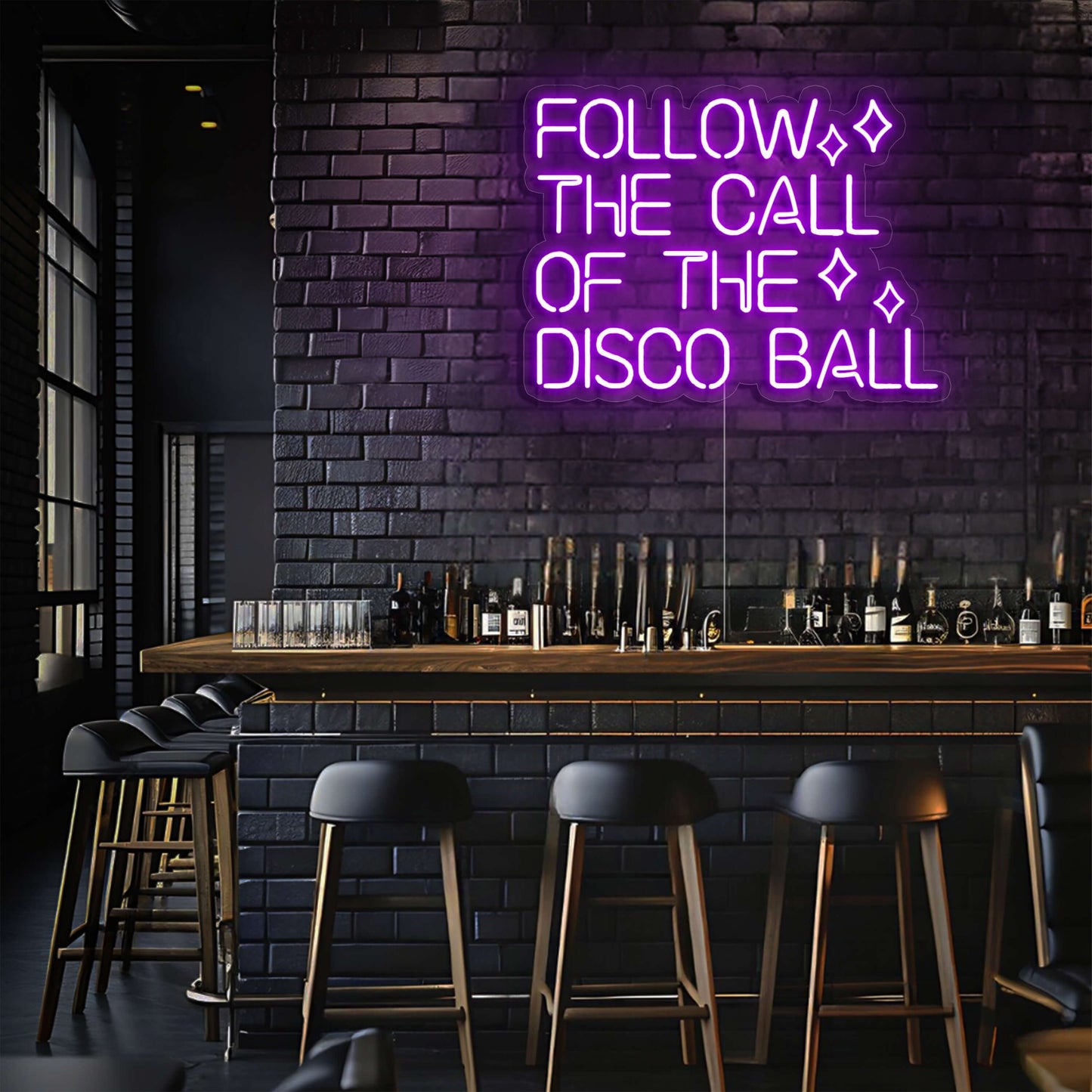 Follow the Call of the Disco Ball LED Neon Sign