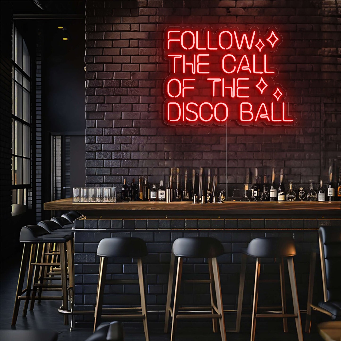 Follow the Call of the Disco Ball LED Neon Sign