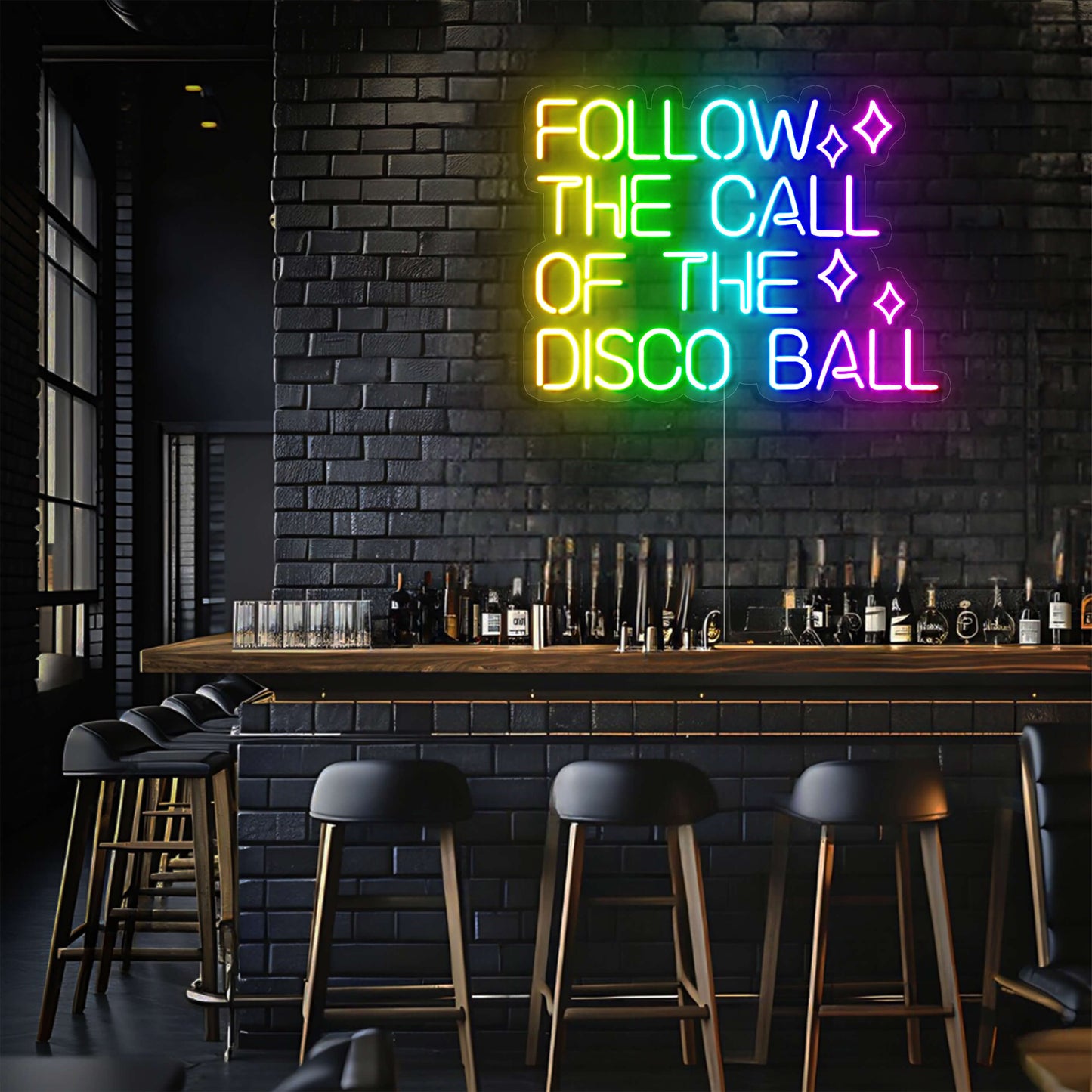 Follow the Call of the Disco Ball LED Neon Sign